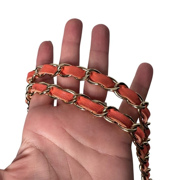 Mario Valentino Orange Leather Signature Embossed Shoulder Crossbody Bag - Picture 11 of 16